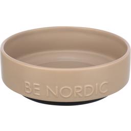 Trixie Be Nordic Keramik Sort Hundeskål med Gummibund Taupe 0,5 Liter - NEDSAT VARER